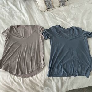 2 lululemon love tees size 8 - blue and grey